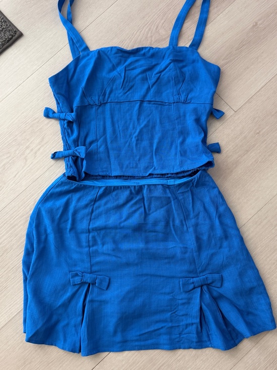 Dresses & Skirts - Blue Mini Dress with Tie Details